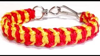 COMO HACER UNA PULSERA PARA HOMBRE CON HILO DE POLIPROPILENO Y CIERRE CON MOSQUETÓN COLORES ESPAÑA [upl. by Eceirtal414]