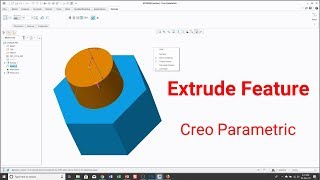 Creo Parametric  Extrude Feature Tutorial [upl. by Higgins]