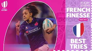 Leading the French line in style  AnneCécile Ciofani  Top Tries from SVNS 202324 [upl. by Harragan]