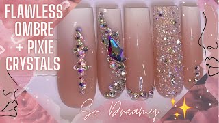 How to do ombre with gel polish  NO AIRBRUSH   Gelx ombre tutorial  Press on nails for beginners [upl. by Norse]