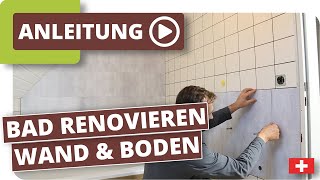 Bad neu gestalten  Boden und Wände im alten Badezimmer renovieren mit planeo [upl. by Airamak]