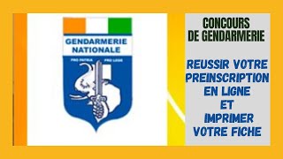 Concours De Gendarmerie 2023  Préinscription En Ligne Et Impression De Fiche  Astuces Pour Réussir [upl. by Yahska884]