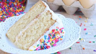 The BOMB Vanilla Cake Recipe FromScratch So Fluffy [upl. by Cenac]