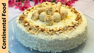 Famous Raffaello Cake Recipe with Continental Food [upl. by Mckenzie]