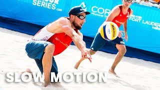 Beach volleyball in slowmotion is mesmerising [upl. by Enortna399]