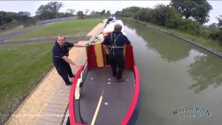 2 Narrowboat Leaving a Mooring With Crew [upl. by Ahsienel]