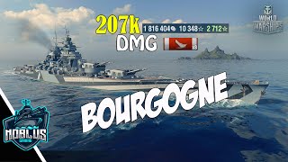 Cuirassé Premium Bourgogne  207k  World of Warships [upl. by Odrahcir]