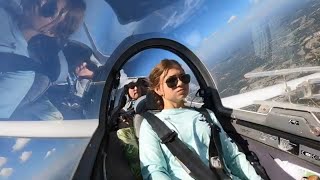 Glider flight lesson from inside the cockpit of a Grob G103C glider Student pilot learns to fly [upl. by Henning983]