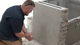 Grillnetics  Learn How to Finish Your BBQ Island with Stucco [upl. by Acinemod]