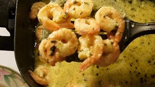 cooking Shrimp Scampi from frozen to cooked [upl. by Enilauqcaj]