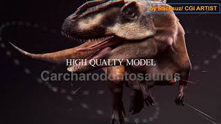 Carcharodontosaurus Cinematic Roar While Walking Show [upl. by Bega]