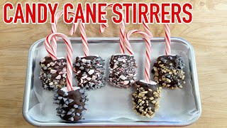 Easy Peppermint Candy Cane Stirrers or Dippers for Hot Chocolate or Coffee [upl. by Nemrak]