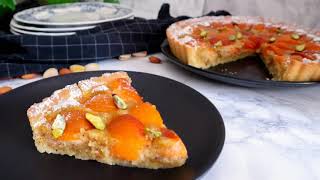 Apricot and Almond Tart with Pistachios  Apricot Frangipane Tart [upl. by Lorac949]