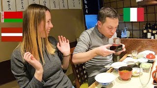 ヨーロッパ出身カップル！天ぷら、日本酒を絶賛！ Japanese Tempura Sake [upl. by Hanikehs]