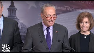 WATCH Schumer refutes Trump legal team’s claims  Trump impeachment trial [upl. by Hagep]