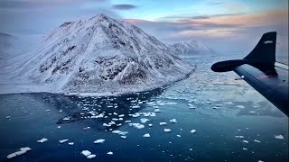 Dangerous airport  landing in Grise Fiord Nunavut  PC12 [upl. by Leumek]