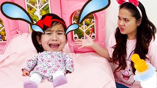 Jannie Pretend Play Turning into a Real Baby Funny Kids Video [upl. by Innattirb]