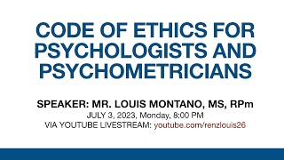 Code of Ethics for Psychologists and Psychometricians [upl. by Mixam672]