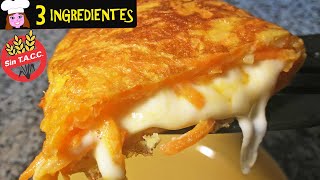 Cena lista 3 ingredientes ZANAHORIA QUESO Y HUEVO sin horno sin harinas fácil rápido y barato [upl. by Ainex724]