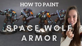 How to Paint Space Wolf Armor [upl. by Anetsirk785]