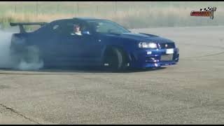 Nissan Skyline R34 Drifting Burnout and Donuts by Brando Racing [upl. by Ruffo]