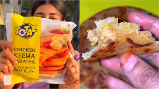 Kabhi frozen paratha khaya h kya Chicken keema paratha  Frozen paratha review  Adeeba Naaz [upl. by Othe]