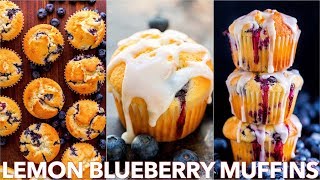 Easy Blueberry Muffins Recipe With Lemon Glaze [upl. by Nicolis475]