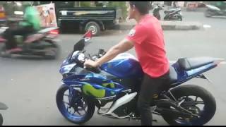 Test drive yamaha r25 Knalpot Proliner tr1 short [upl. by Anizor]