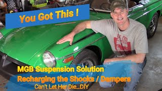 MGB Front Suspension MGB Shock absorbers How do you Service Fix Refill the Shocks on a MGB Add oil [upl. by Earlie]