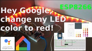 Control LED Strip of 12 Volts with ESP8266 ESP32 Arduino Google Assistant voice and Google Home [upl. by Meeharb]