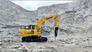 Komatsu Excavator with Rock Breaker working Video [upl. by Gingras]