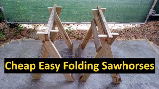 How To Simple Folding Sawhorses with Free Template [upl. by Romain344]