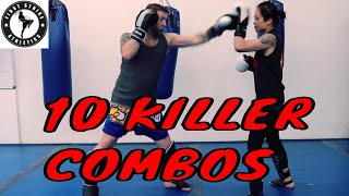 10 Killer Kickboxing Combos for Beginners to Advanced [upl. by Arihsa577]