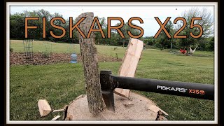 Fiskars X25 review sharpening and splitting [upl. by Berna885]