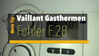 Vaillant Gastherme Fehler F28 wie entstören [upl. by Aynot]