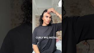 CURLY WIG INSTALL TUTORIAL 🖤🔥 menwig wiginstall hairtutorial fulllacewigs [upl. by Arin257]