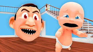 Baby Escapes EVIL DADDY HEAD [upl. by Ahmed32]