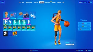 Fortnite NBA Skins amp Dribblin traversal Emote showcase [upl. by Shererd]