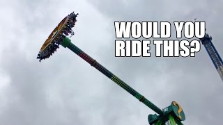 Riddler Revenge Spinning Frisbee Ride at Six Flags Over Texas [upl. by Blaine522]