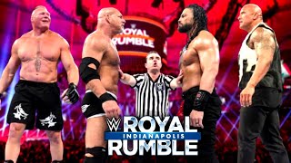 Goldberg shocking returns for royal rumble 2025 Goldberg vs Gunther vs the rock vs Roman reigns [upl. by Anoy104]