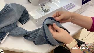 HOW TO HEM JEANS USING THE ORIGINAL HEM [upl. by Isherwood]