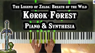 Zelda Breath Of The Wild  Korok Forest Piano amp Synthesia How To Play Piano Tutorial [upl. by Steele118]