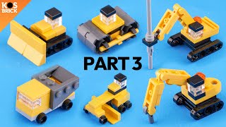 Lego Construction Mini Vehicles  Part 3 Tutorial [upl. by Gannon]