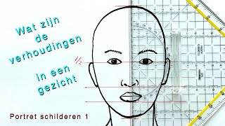 Portretschilderen voor beginners deel 1 Wat zijn de juiste verhoudingen in een gezicht of portret [upl. by Frazier]