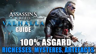 ASSASSINS CREED VALHALLA  100 ASGARD  Richesses et Mystères GUIDE EMPLACEMENTS TERRITOIRES [upl. by Kaufmann993]