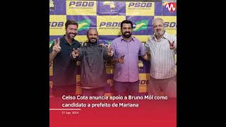 Celso Cota anuncia apoio a Bruno Mól como candidato a prefeito de Mariana [upl. by Iila]