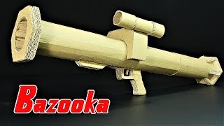 How To Make A Bazooka Rocket Launcher That SH00TS From Cardboard [upl. by Rabkin]