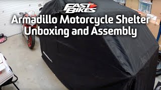 Armadillo Motorcycle Shelter  Unbox amp Assembly [upl. by Ytoc]