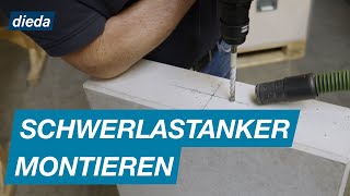 Schwerlastanker montieren und Stuetze lotrecht  DIEDA [upl. by Hahn]