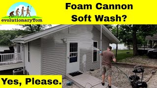 Soft Washing with a Foam Cannon  Yes it works [upl. by Oniluap]